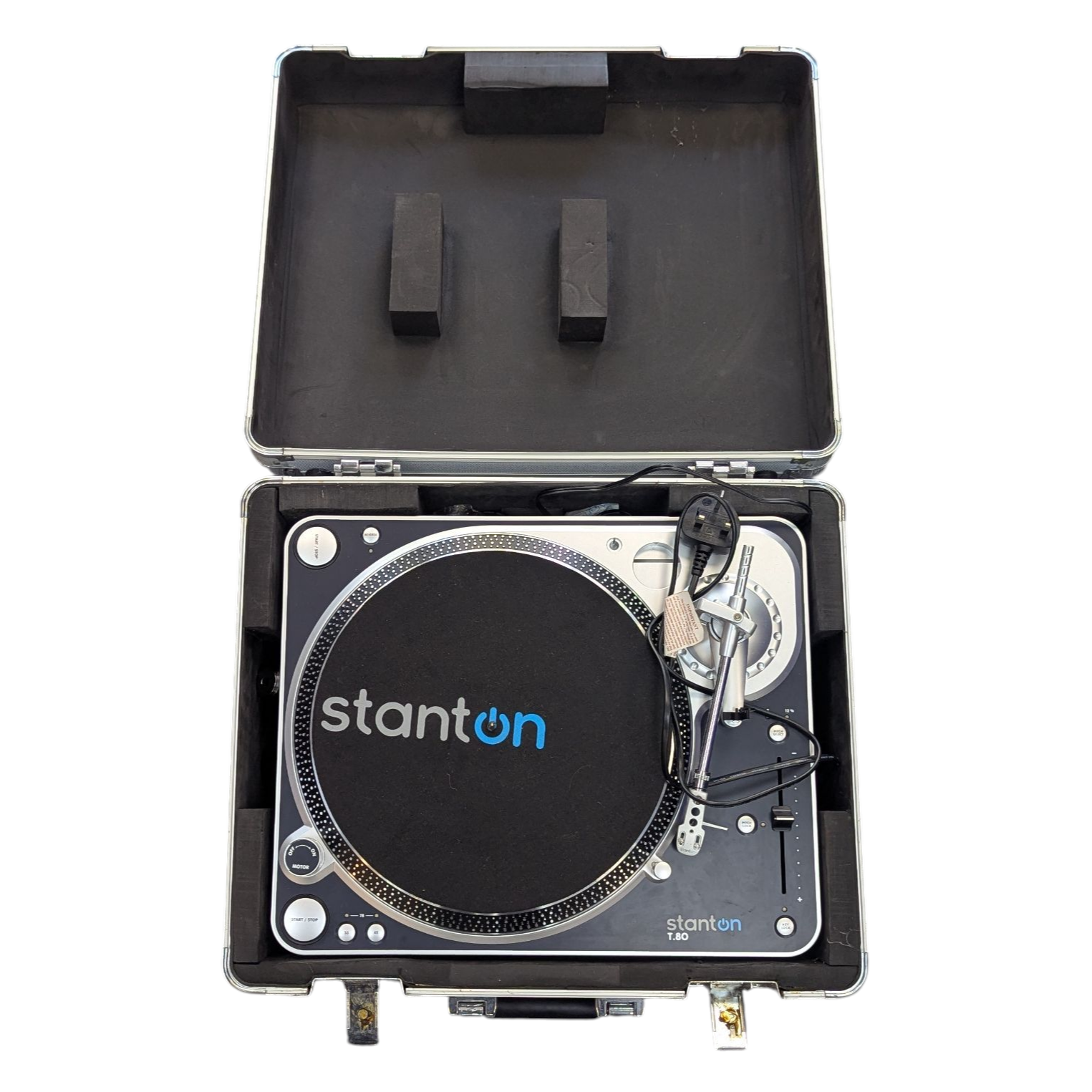 Pre-owned STANTON T80 B-240 Direct Drive DJ Turntable Deck w/Hard